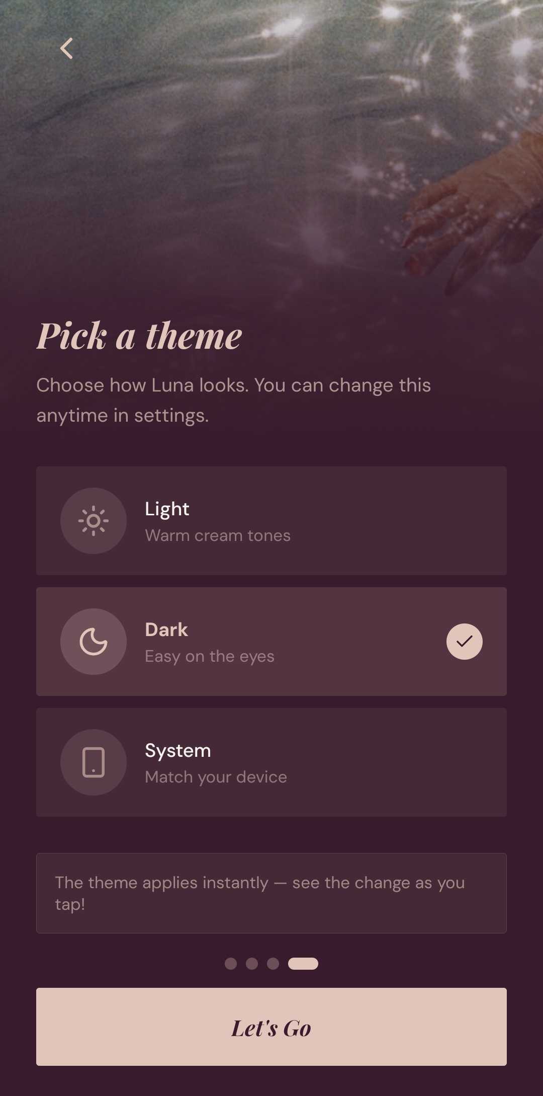 Theme screen