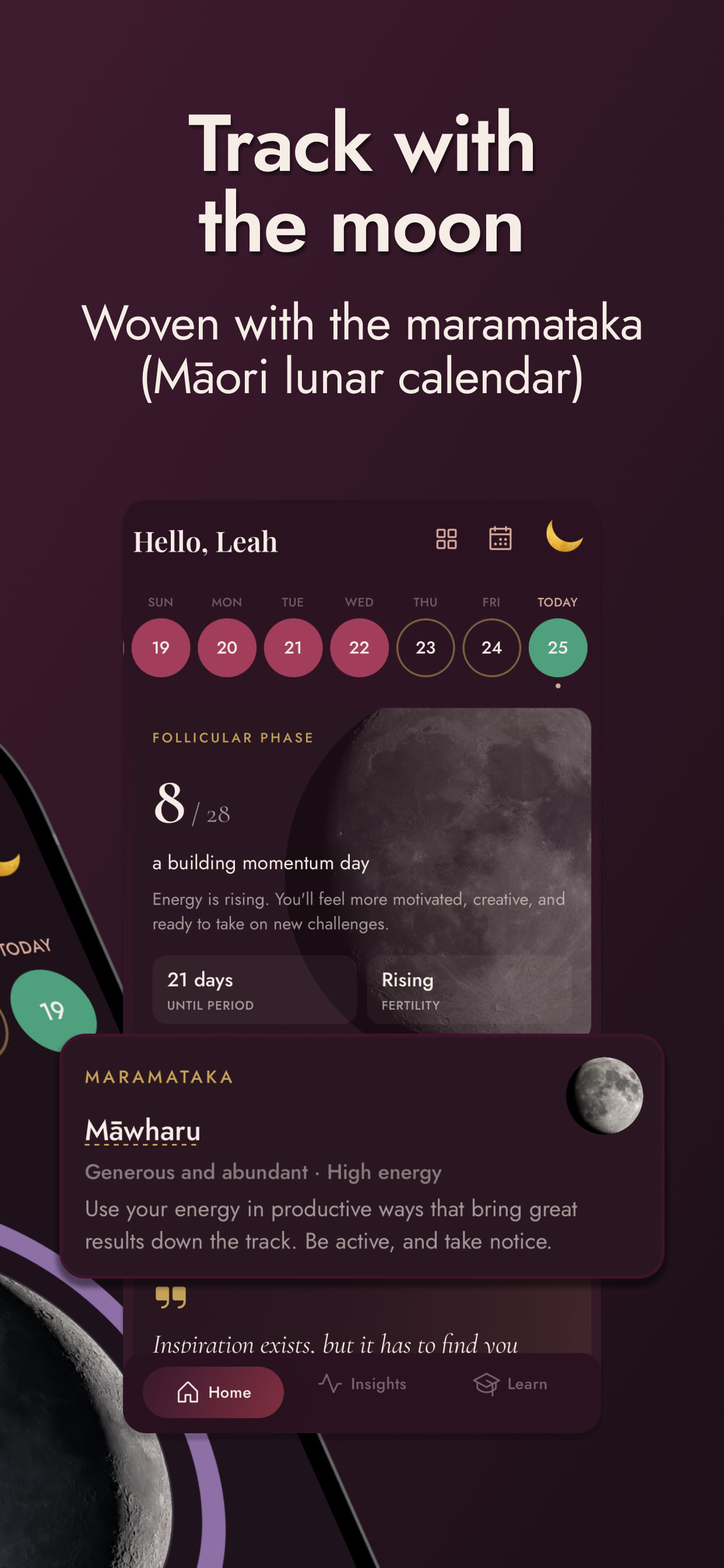 Luna woven with the maramataka, the Māori lunar calendar